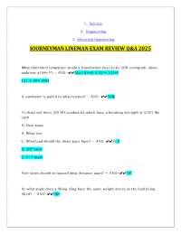 JOURNEYMAN LINEMAN EXAM REVIEW Q&A 2025