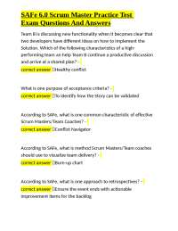 SAFe 6.0 Scrum Master Practice Test Exam Questions And Answers