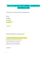 TNCC 9TH EDITION TNP CORRECT ANSWERSALL ANSWERED 100%