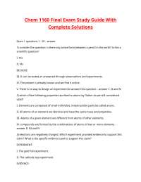 Chem 1160 Final Exam Study Guide With Complete Solutions.