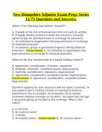 New Hampshire Adjuster Exam Prep: Series 12-75 Questions and Answers.