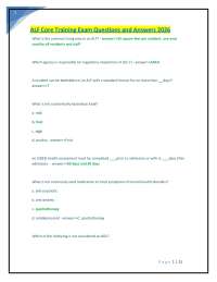 ALF Core Training Exam Questions and Answers