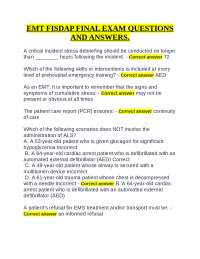 EMT FISDAP FINAL EXAM QUESTIONS AND ANSWERS.