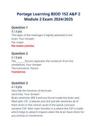 Portage Learning BIOD 152 A&P 2 Module 2 Exam 2024/2025