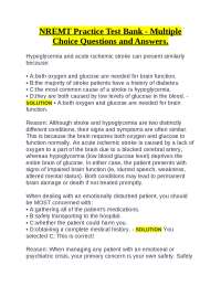 NREMT Practice Test Bank - Multiple Choice Questions and Answers.
