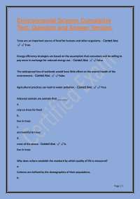 Environmental Science Cumulative Test: Question and Answer Version Version.