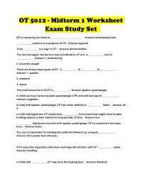 OT 5012 - Midterm 1 Worksheet Exam Study Set