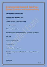 Environmental Science B Test Prep: Energy, Pollution, and Sustainability Sustainability.
