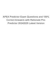 APEA Predictor Exam Questions and 100% Correct Answers with Rationale Pre-Predictor 202420