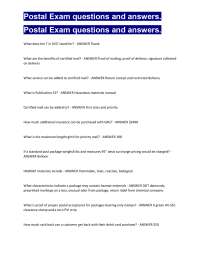 Postal Exam questions and answers.