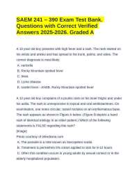 SAEM 241 – 390 Exam Test Bank. Questions with Correct Verified Answers 2025-2026. Graded A
