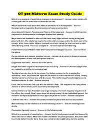 OT 500 Midterm Exam Study Guide