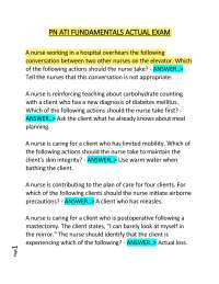 PN ATI FUNDAMENTALS ACTUAL EXAM
