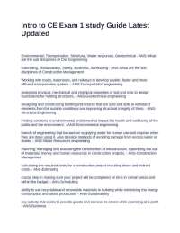 Intro to CE Exam 1 study Guide Latest Updated