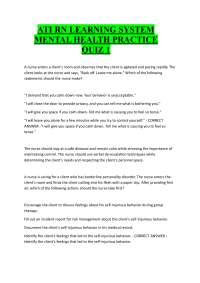ATI RN LEARNING SYSTEM  MENTAL HEALTH PRACTICE  QUIZ