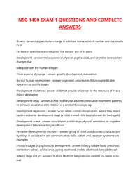 NSG 1400 EXAM 1 QUESTIONS AND COMPLETE ANSWERS.