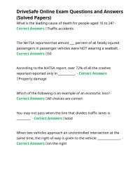 DriveSafe Online Exam Questions and Answers (Solved Papers)