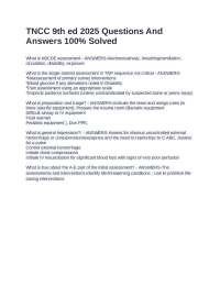 TNCC 9th ed 2025 Questions And Answers 100% Solved