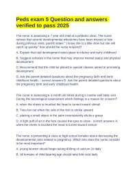 Peds exam 5 Question and answers verified to pass 2025