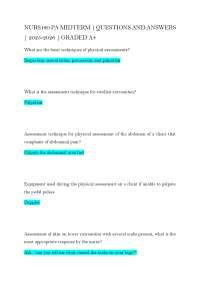 NURS190 PA MIDTERM | QUESTIONS AND ANSWERS | 2025-2026 | GRADED A+