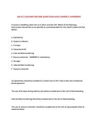 OB ATI FOCUSED REVIEW QUESTIONS AND CORRECT ANSWERS!!