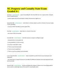 NC Property and Casualty State Exam Graded A+.