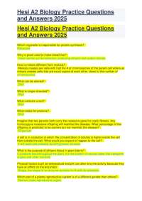 Hesi A2 Biology Practice Questions and Answers 2025 Already Graded A+.pdf
