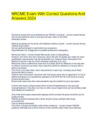NRCME Exam With Correct Questions And Answers 2024.
