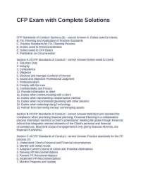 CFP Exam with Complete Solutions