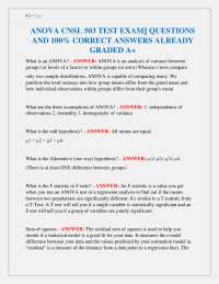 ANOVA CNSL 503 TEST EXAM|| QUESTIONS AND 100% CORRECT ANSWERS ALREADY GRADED A+