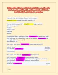 NRSG 4665 NEURO & MUSCULOSKELETAL ACTUAL  FINAL EXAM COMPLETE QUESTIONS & CORRECT  REVISED