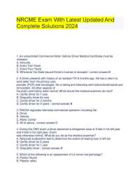 NRCME Exam With Latest Updated And Complete Solutions 2024