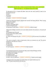 NURSING MEDSURG 2 HESI EXAM QUESTIONS AND ANSWERS