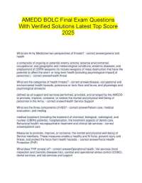 AMEDD BOLC Final Exam Questions With Verified Solutions Latest Top Score 2025