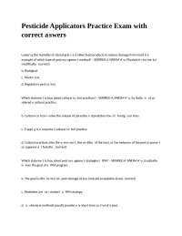 Pesticide Applicators Practice Exam with correct answers.