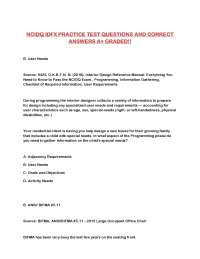 NCIDQ IDFX PRACTICE TEST QUESTIONS AND CORRECT ANSWERS A+ GRADED!!