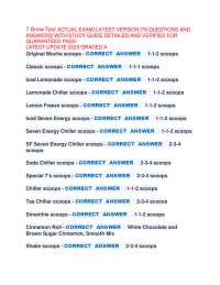 7 Brew Test ACTUAL EXAM] LATEST VERSION [78 QUESTIONS AND  ANSWERS] WITH STUDY GUIDE DETAI