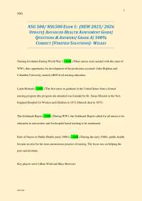 NSG 500/ NSG500 EXAM 1: (NEW 2025/ 2026 UPDATE) ADVANCED HEALTH ASSESSMENT GUIDE| Q&As
