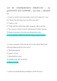 ATI RN COMPREHENSIVE PREDICTOR | 180 QUESTIONS AND ANSWERS | 2025-2026 | GRADED A+