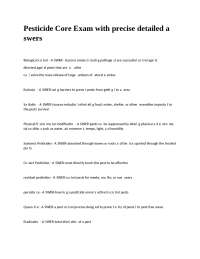 Pesticide Core Exam with precise detailed answers.