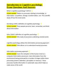Cognitive Psychology: Exam Q&A for Effective Study