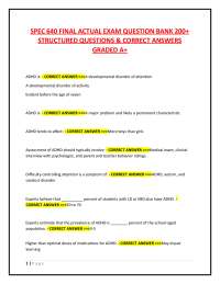 SPEC 640 FINAL ACTUAL EXAM QUESTION BANK 200+  STRUCTURED QUESTIONS & CORRECT ANSWERS