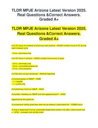 TLDR MPJE Arizona Latest Version 2025. Real Questions &Correct Answers. Graded A+.pdf