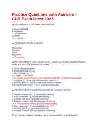 Practice Questions with Answers - CDR Exam latest 2025