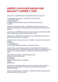 UNITEK LVN ELDER ABUSE AND NEGLECT CORRECT 100%