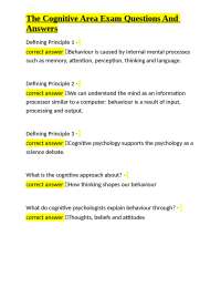 The Cognitive Area Exam Questions And Answers