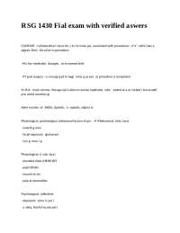 RNSG 1430 Final exam with verified answers.