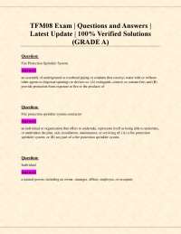 TFM08 Exam | Questions and Answers | Latest Update | 100% Verified Solutions (GRADE A)