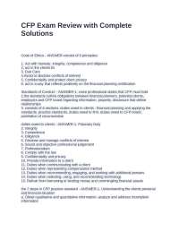 CFP Exam Review with Complete Solutions
