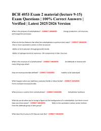 BCH 4053 Exam 2 material (lecture 9-15) Exam Questions | 100% Correct Answers | Verified |